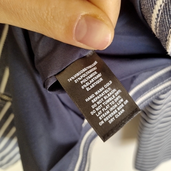 Lafayette 148 Julius Striped Denim Twill Jacket 8 - Picture 8 of 10